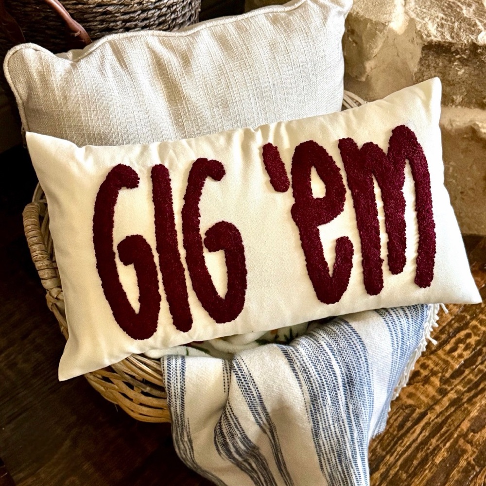 Gig ‘Em Chenille Pillow